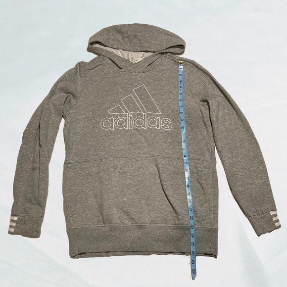 Adidas Light Gray Logo Hoodie - Picture 11 of 11